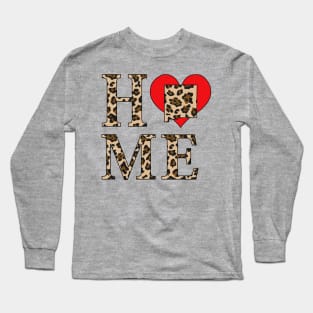 New Mexico Home Leopard Print Long Sleeve T-Shirt